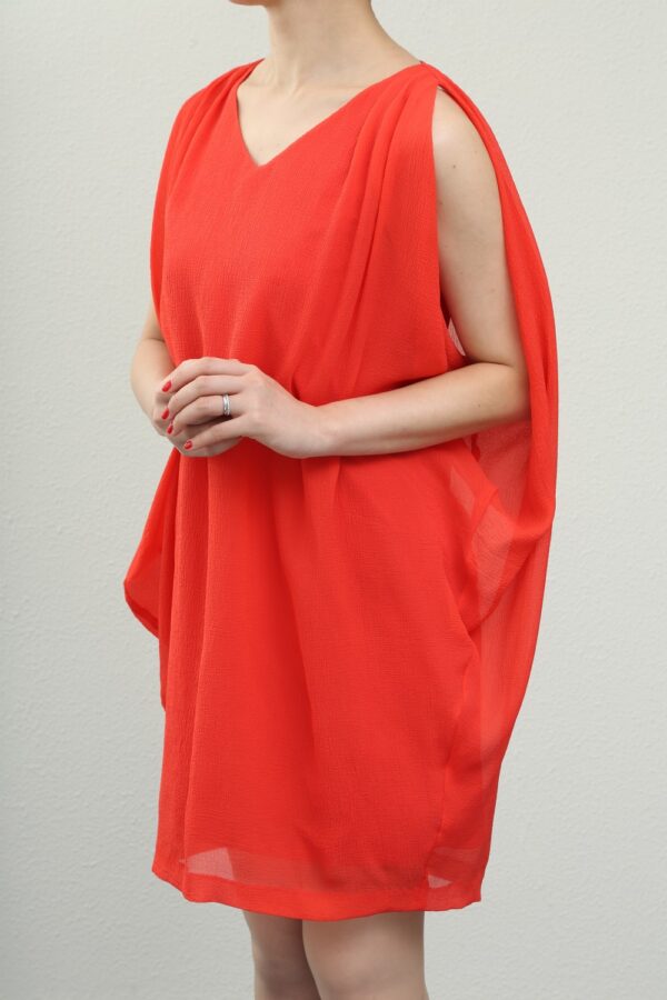 V neck Draped Dress